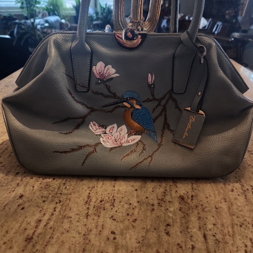 Bostanten italian leather painted purse